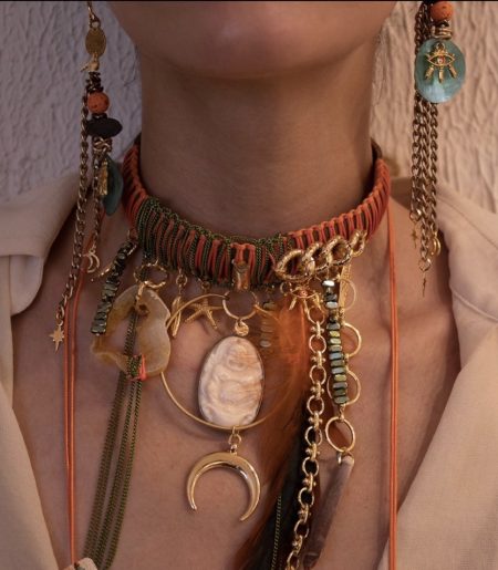 Gerçek Dana Derili Hematit Taşlı Choker